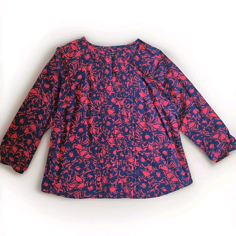 Talbots Plus WOMEN 2x Flowy Blouse Top Shirt Floral Pattern Cottagecore